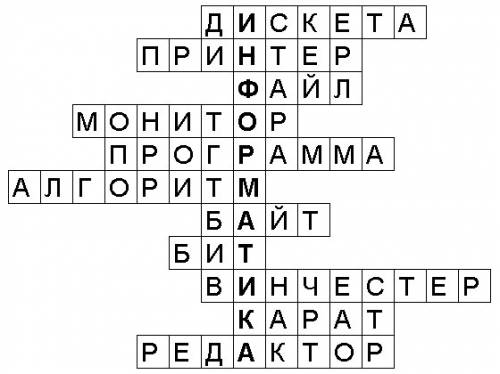 Красворд на слово форматирование с вопросами и ответами на них