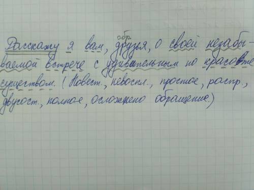 Синтаксический разбор предложения расскажу я вам, друзья, о своей незабываемой встрече с удивительны