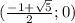 (\frac{-1+\sqrt{5}}{2};0)