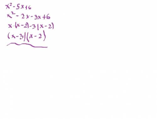 Разложите на множители квадратный трехчлен x^2-5x+6