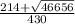 \frac{214+ \sqrt{46656} }{430}