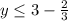 y \leq 3- \frac{2}{3}