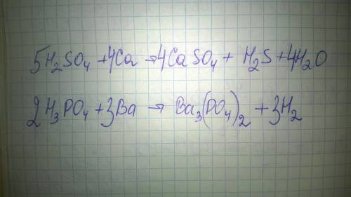 H2so4+ca=caso4+h2 2h3po4+3ba=3ba(po4)2+3h2 правильно?