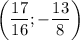 \bigg(\dfrac{17}{16} ;-\dfrac{13}{8} \bigg)