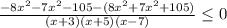 \frac{-8x^2 - 7x^2 - 105 - (8x^2 + 7x^2 + 105)}{(x+3)(x+5)(x-7)} \leq 0
