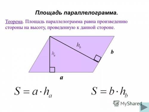 Теорема о площади параллерограмма (докозательство)