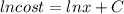 ln cos t=lnx+C