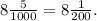 8 \frac{5}{1000} =8 \frac{1}{200} .