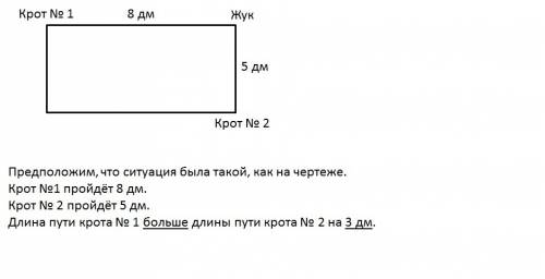 Реши . кротовые ходы составили прямоугольник со сторонами 5 дм и 8 дм. какой путь пройдёт каждый кро
