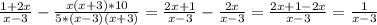 \frac{1+2x}{x-3} - \frac{x(x+3)*10}{5*(x-3)(x+3)}=\frac{2x+1}{x-3}-\frac{2x}{x-3}=\frac{2x+1-2x}{x-3}=\frac{1}{x-3}