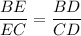 \dfrac{BE}{EC} = \dfrac{BD}{CD}