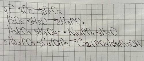 Сделайте превращение: p > p2o5 > h3po4 > na3po4 > ca3(po4)2