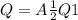 Q=A \frac{1}{2}Q1