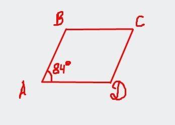 Найти углы параллелограмма ,если угл а = 84 градуса