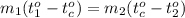 m_1(t_1^o-t_c^o)=m_2(t_c^o-t_2^o)