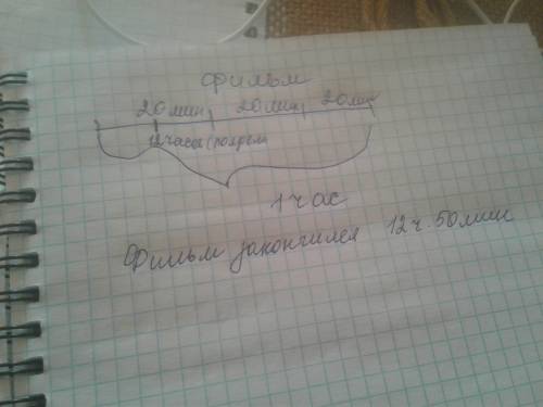 Вася смотрел фильм продолжительностью 1 час.середина первой трети фильма пришлась на полдень.когда з