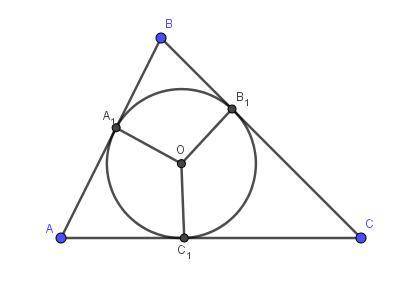 Втреугольник abc вписали круг, a1b1c1- точки соприкасания с треугольником, найдите длинну стороны са