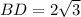 BD=2 \sqrt{3}