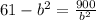 61 - {b}^{2} = \frac{900}{ {b}^{2} }