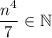 \dfrac{n^4}7\in \mathbb{N}