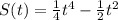 S(t)= \frac{1}{4} t^{4}- \frac{1}{2} t^{2}