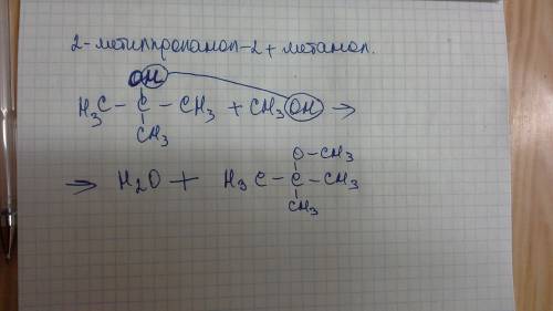 2-метилпропанол-2 + метанол = решите,