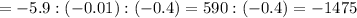 =-5.9:(-0.01):(-0.4)=590:(-0.4)=-1475