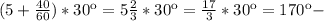 (5+ \frac{40}{60} )*30к=5\frac{2}{3} *30к=&#10;\frac{17}{3}*30к=170к-