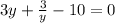 3y+ \frac{3}{y} - 10=0