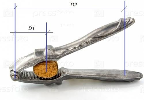 Какой выигрыш в силе щипцы для орехов?