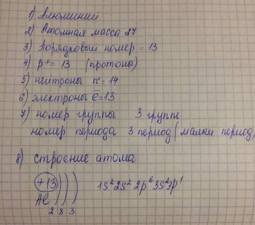 Дать характеристику элементу номер 13 по плану 1) хим.элемент 2) относит .атомная масса 3)порядковый