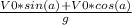 \frac{V0*sin(a)+V0*cos(a)}{g}