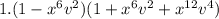 1. (1-x^6v^2)(1+x^6v^2+x^{12}v^4)