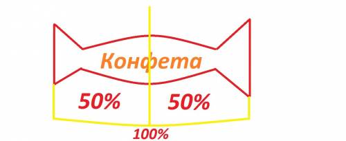 Два брата разделили между собой поровну одну конфету.сколько досталось каждому