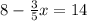 8- \frac{3}{5}x=14