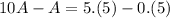 10A-A=5.(5)-0.(5)