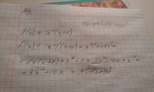 Найдите производную функции f(x)=x^2(x+5)