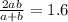 \frac{2ab}{a+b}=1.6