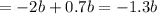 =-2b+0.7b=-1.3b