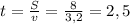 t = \frac{S}{v} =\frac{8}{3,2} = 2,5