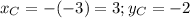 x_C=-(-3)=3; y_C=-2