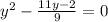 y^2-\frac{11y-2}{9}=0