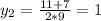 y_2=\frac{11+7}{2*9}=1