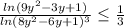 \frac{ln(9y^2-3y+1)}{ln(8y^2-6y+1)^3} \leq \frac{1}{3}