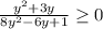 \frac{y^2+3y}{8y^2-6y+1} \geq 0