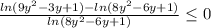 \frac{ln(9y^2-3y+1)-ln(8y^2-6y+1)}{ln(8y^2-6y+1)} \leq0