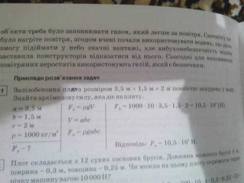 Железобетонная плита размером 3 ×1,5×0,2м полностью погружена в воде. вычислите архимедову силу дейс