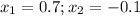 x_1=0.7; x_2=-0.1