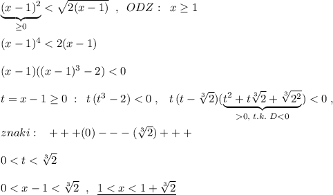 \underbrace {(x-1)^2}_{\geq 0}