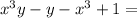 x^3y-y-x^3+1=